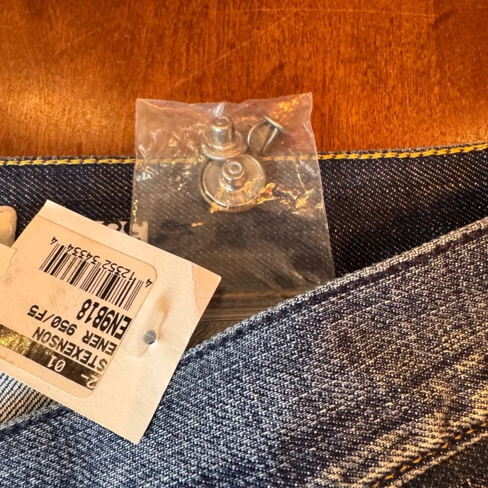 Stevenson Energie Jeans Mens 38 Blue Straight‎ Leg Whiskered Faded Denim Italy